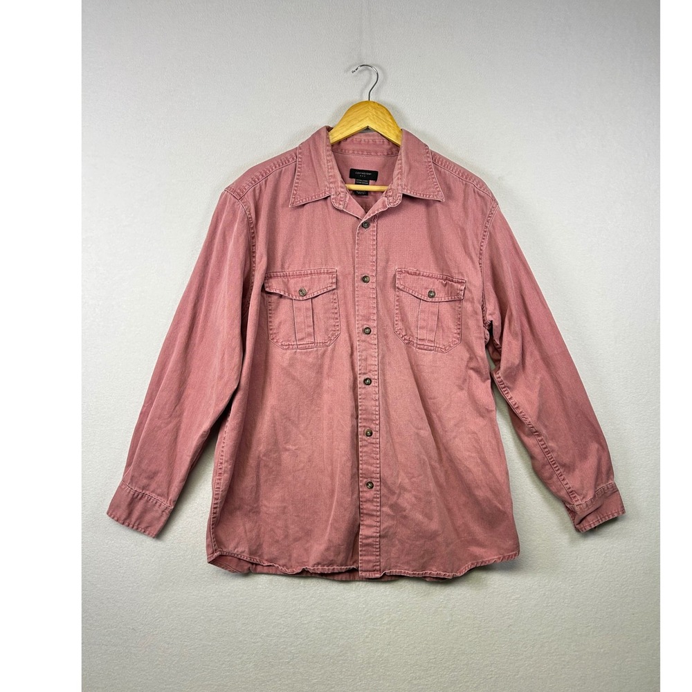 Covington Pink Washed Cotton Long Sleeve Button Up Shirt‎ Extra Large